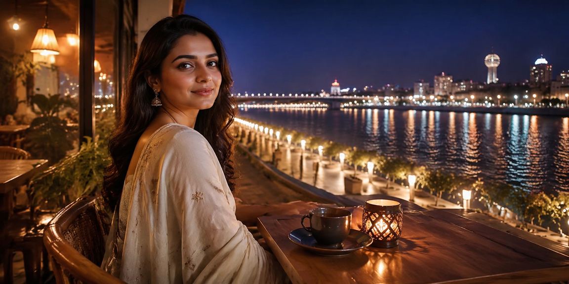 Players enjoying casino games and betting by Ahmedabad riverfront