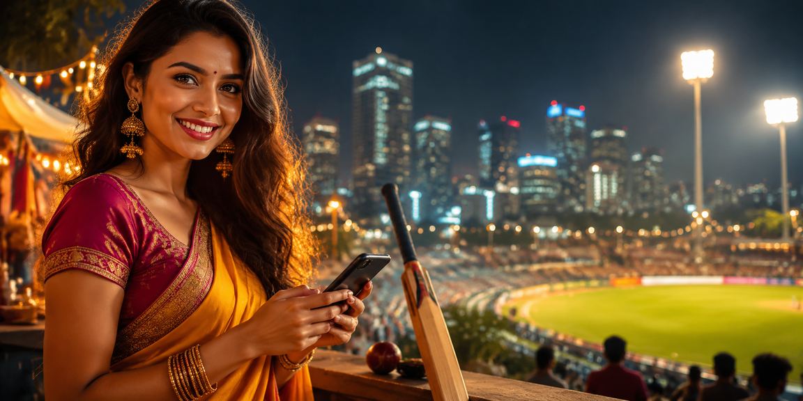 Vibrant night market in India representing lively cricket betting scene