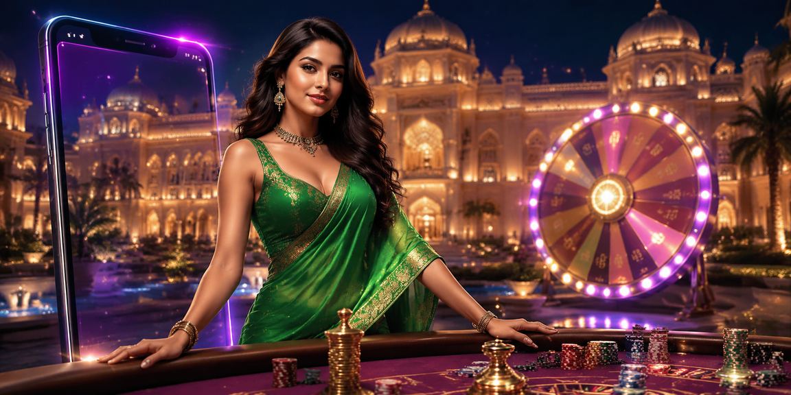 Indian lady enjoying Roulette game interface on her tablet device